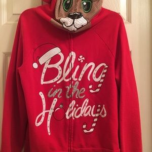 Girls Reindeer hooded jacket